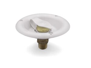 thetford rv camper city water inlet fill dish with brass check valve polar white pn 94218
