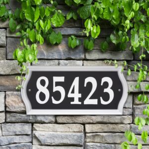 whitehall 14341 nite bright ashland reflective address numbers sign, black/silver