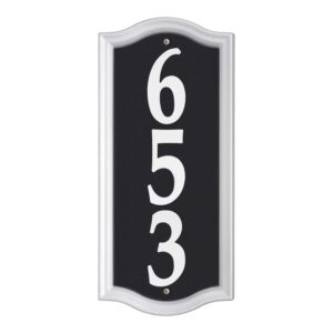 Whitehall 14341 Nite Bright Ashland Reflective Address Numbers Sign, Black/Silver