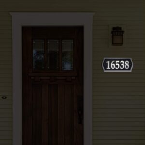 Whitehall 14341 Nite Bright Ashland Reflective Address Numbers Sign, Black/Silver