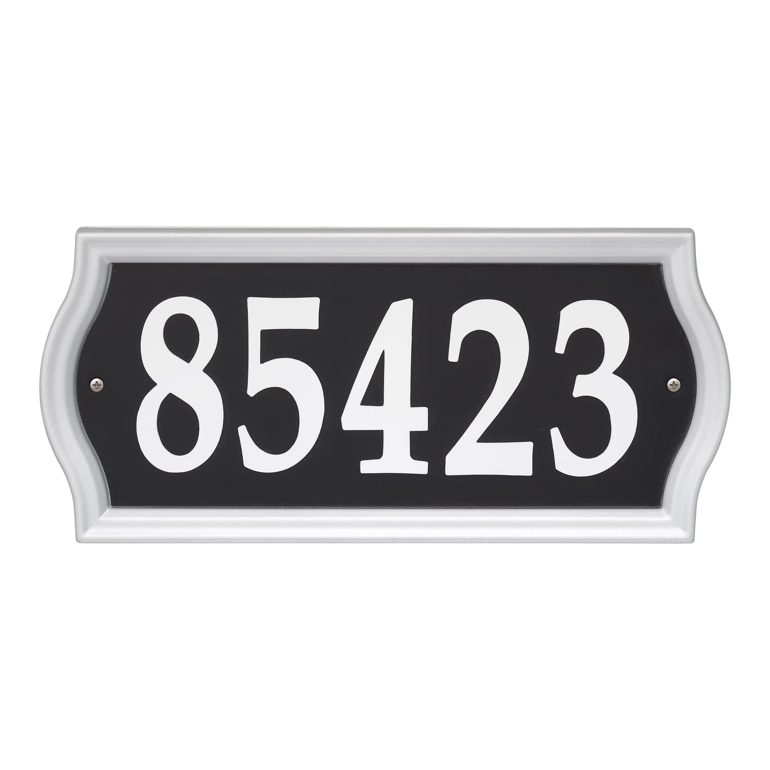 Whitehall 14341 Nite Bright Ashland Reflective Address Numbers Sign, Black/Silver