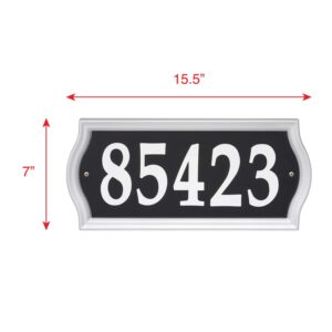 Whitehall 14341 Nite Bright Ashland Reflective Address Numbers Sign, Black/Silver