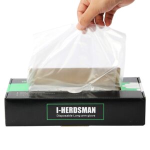 I-HERDSMAN MUDUOBAN Disposable Long Glove 35 inch Length, 100 per box Soft Plastic Film Gloves Transparent Long Arm Veterinary Examination Artificial Insemination Glove