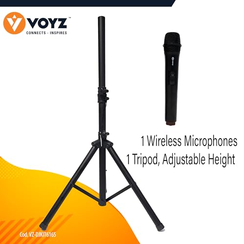 VOYZ 2000 Watt Bluetooth Portable Speaker for Parties - Two Way 15" Loudspeaker - FM Radio, USB, SD, and MP3 Player - PA with Tripod Stand and Wireless Microphone - Perfect for Karaoke (VZ-DJKIT616S)