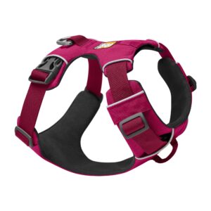 ruffwear, front range dog harness, reflective and padded harness for training and everyday, hibiscus pink, medium