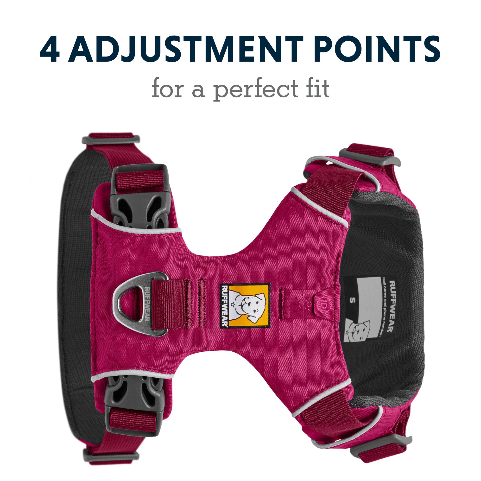 Ruffwear, Front Range Dog Harness, Reflective and Padded Harness for Training and Everyday, Hibiscus Pink, Medium