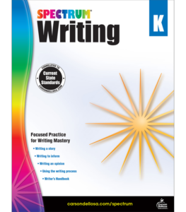 spectrum | writing workbook | grade k, printable