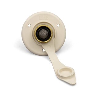 Thetford City Water Inlet Flange with Brass Check Valve Cream White PN 94213