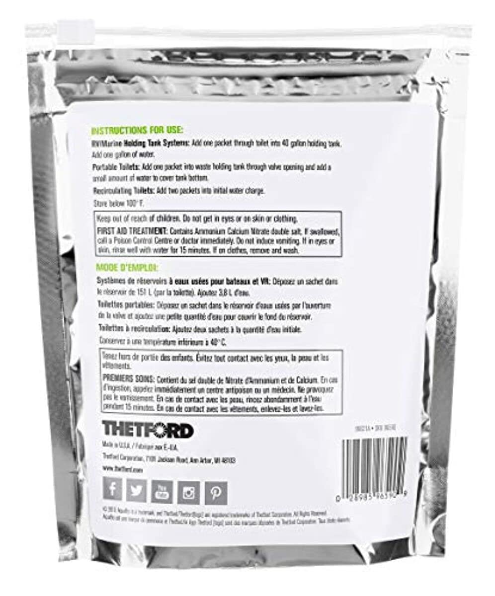 Thetford AquaBio 96590 RV Holding Tank Treatment Citrus Twist Scent, Formaldehyde Free 16 Count Toss-Ins