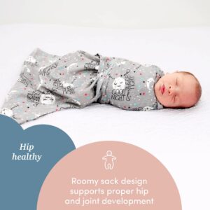 SleepingBaby Zippy Swaddle - Baby Swaddle Blanket with Convenient Bottom Zipper - Goodnight Moon - Small/Medium