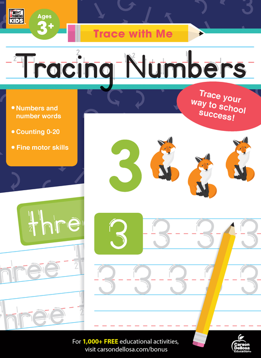 Carson Dellosa | Trace with Me: Tracing Numbers Activity Book | Ages 3–6, Printable