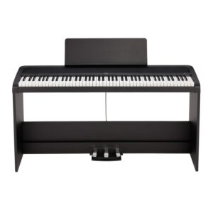 KORG B2SP 88-Key Digital Piano with Stand with 3 Pedal Unit Bundle with Bench, Music Light and Piano Book/CD (4 Items)