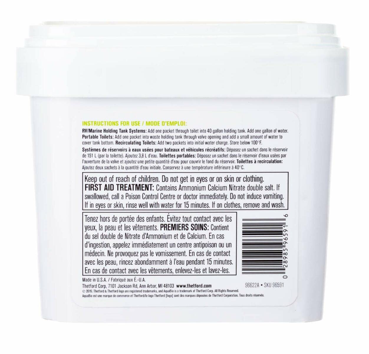 Thetford AquaBio RV Holding Tank Treatment Orange Twist Scent, Formaldehyde Free, Septic Tank Safe Waste Digester and Deodorizer 30 Count Toss-Ins, 1 Count (Pack of 1)