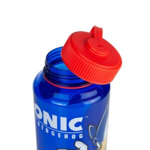 Just Funky Sonic The Hedgehog Plastic Water Bottle - Reusable 32oz Travel Tumbler Drink Holder With Leak/Spill-Proof Lid - Great For School, Sports, Backpack, Lunchbox, Birthday Party Favors - From