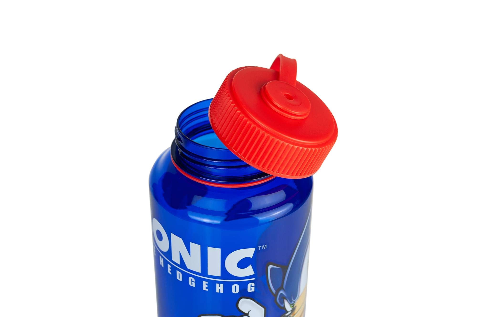 Just Funky Sonic The Hedgehog Plastic Water Bottle - Reusable 32oz Travel Tumbler Drink Holder With Leak/Spill-Proof Lid - Great For School, Sports, Backpack, Lunchbox, Birthday Party Favors - From
