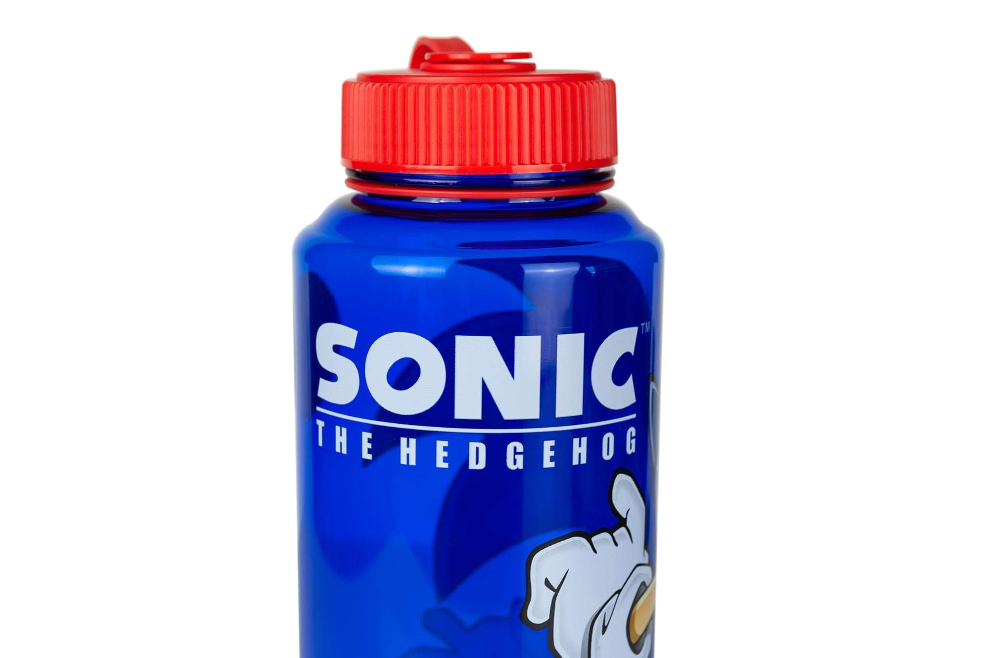 Just Funky Sonic The Hedgehog Plastic Water Bottle - Reusable 32oz Travel Tumbler Drink Holder With Leak/Spill-Proof Lid - Great For School, Sports, Backpack, Lunchbox, Birthday Party Favors - From