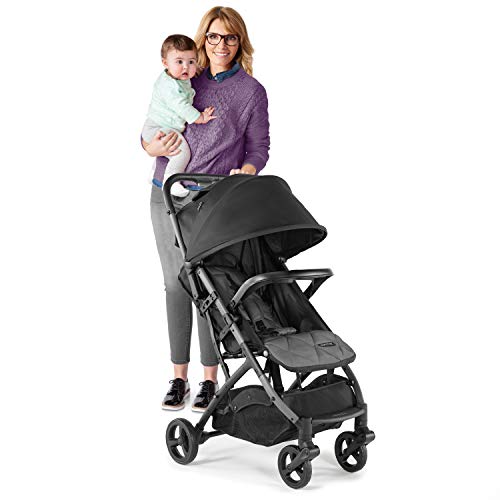 Summer Infant 3Dpac CS Compact Stroller, Black – Car Seat Adaptable Baby Lightweight Stroller with Convenient One-Hand Fold, Reclining Seat and Extra-Large Canopy