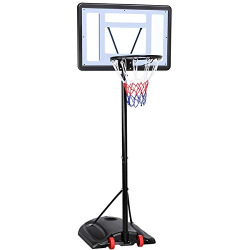 Topeakmart Youth Portable Basketball Hoop System Stand 7.2-9.2 ft Height-Adjustable for Indoor Outdoor w/ 2 Wheels, Fillable Base & 32in Backboard