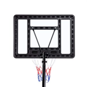 Topeakmart Youth Portable Basketball Hoop System Stand 7.2-9.2 ft Height-Adjustable for Indoor Outdoor w/ 2 Wheels, Fillable Base & 32in Backboard