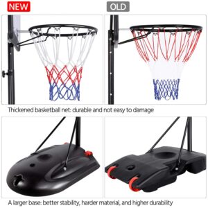 Topeakmart Youth Portable Basketball Hoop System Stand 7.2-9.2 ft Height-Adjustable for Indoor Outdoor w/ 2 Wheels, Fillable Base & 32in Backboard