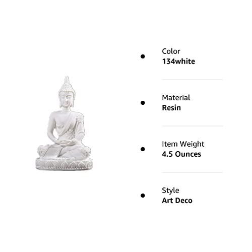 Vilead Buddha Statue for Home Office Tabletop, Thai Shakyamuni Sitting Statue with Bronze Finish, 4.3” Minimalist Sandstone Buddha for Zen Decor, Meditation Decor