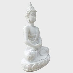 Vilead Buddha Statue for Home Office Tabletop, Thai Shakyamuni Sitting Statue with Bronze Finish, 4.3” Minimalist Sandstone Buddha for Zen Decor, Meditation Decor