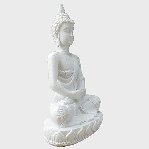 Vilead Buddha Statue for Home Office Tabletop, Thai Shakyamuni Sitting Statue with Bronze Finish, 4.3” Minimalist Sandstone Buddha for Zen Decor, Meditation Decor