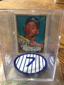 mickey mantle 1952 topps baseball rookie rc reprint card with patch in display cube