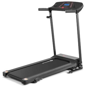giantex 1.5hp electric folding treadmill w/adjustable incline, jogging running machine w/ 12 pre-set programs, lcd display and heart rate sensor, portable treadmill w/low noise for home and office
