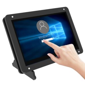 jun-electron 5 inch capacitive touch screen for raspberry pi 4-800x480 pixels hd hdmi display touchscreen portable monitor with case (support pi 4 & pi 3 b+, windows)