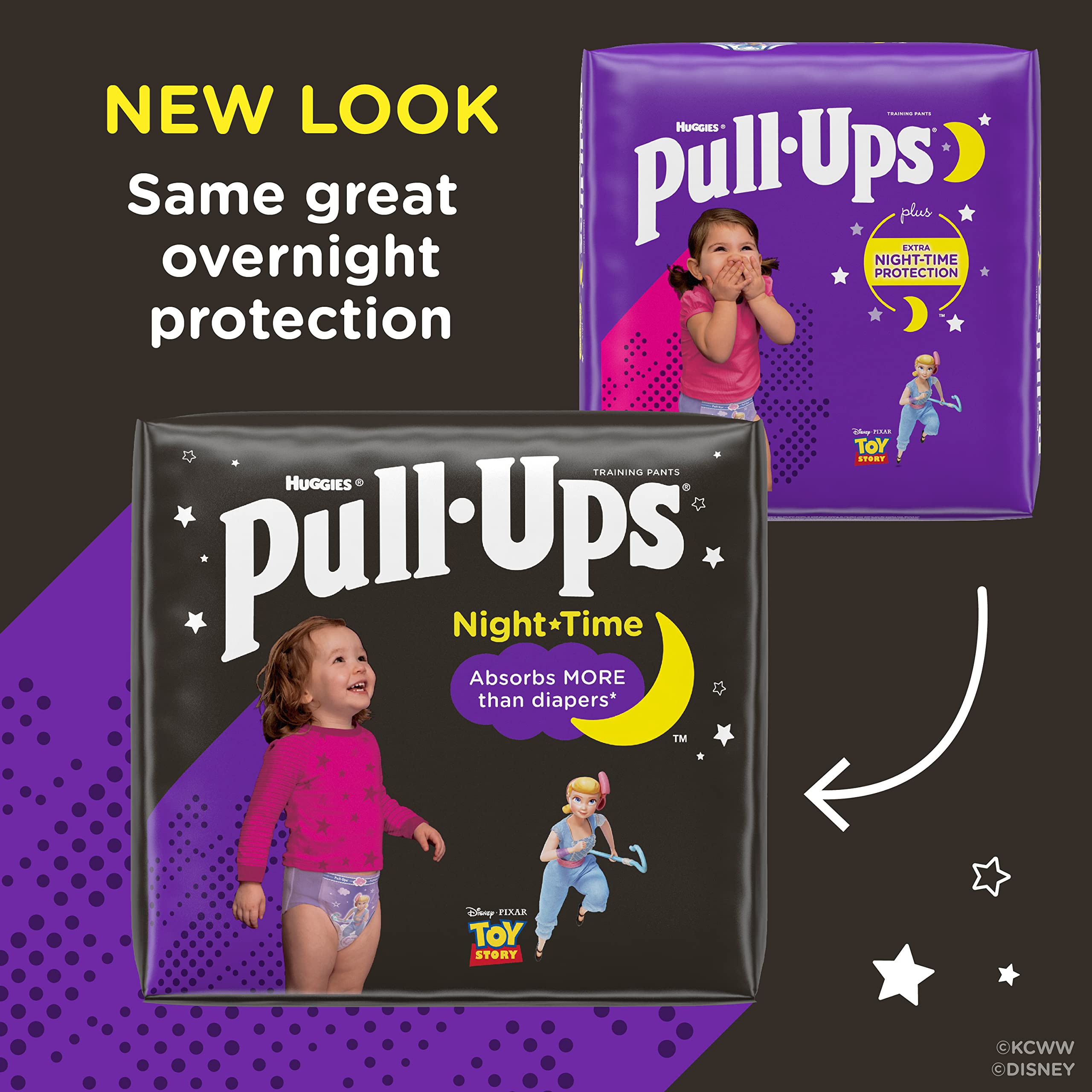 Pull-Ups Girls' Nighttime Potty Training Pants Training Underwear, 2T-3T, 21 Ct