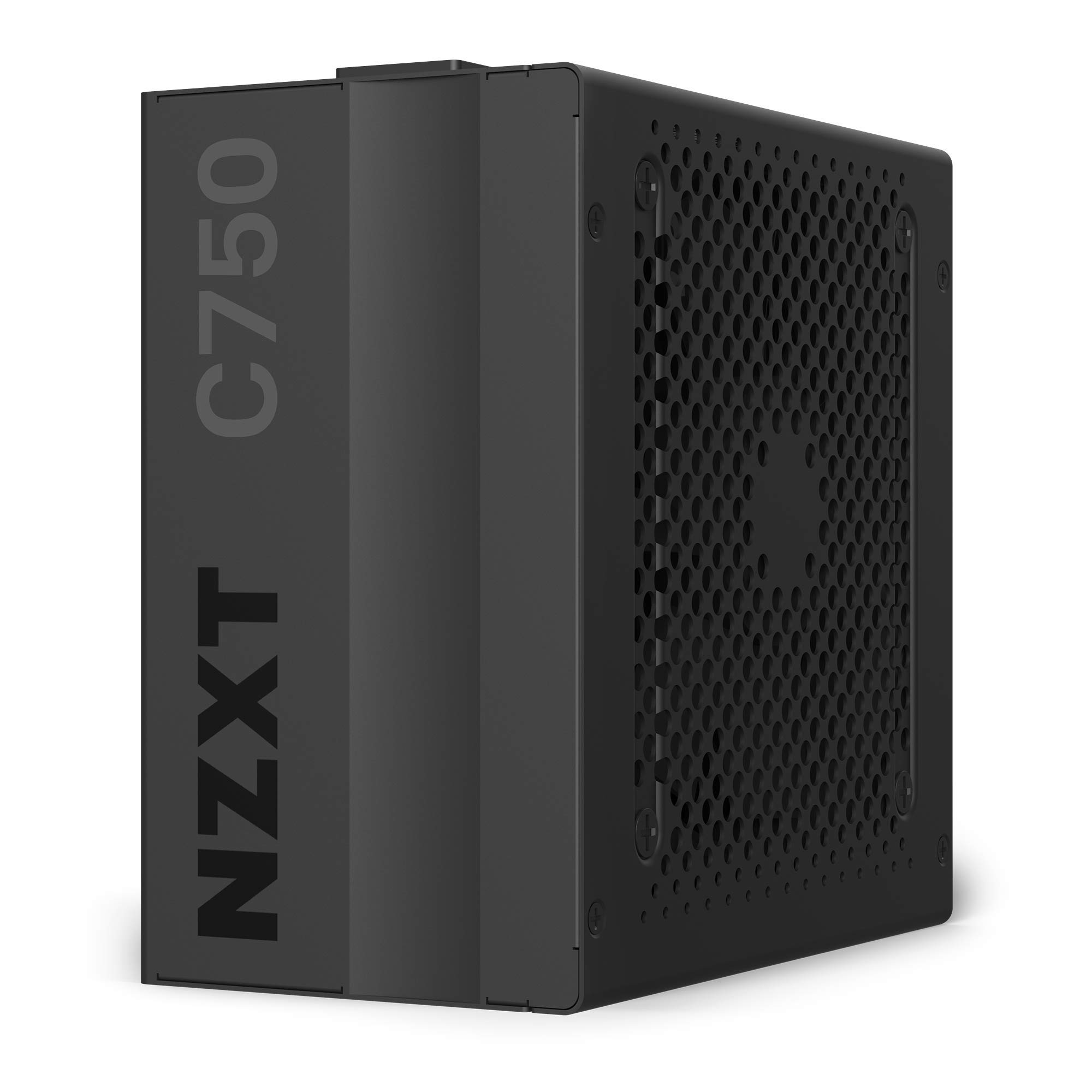 NZXT C750 - NP-C750M - 750 Watt PSU - 80+ Gold Certified - Hybrid Silent Fan Control - Fluid Dynamic Bearings - Modular Design - Sleeved Cables - ATX Gaming Power Supply - 2020