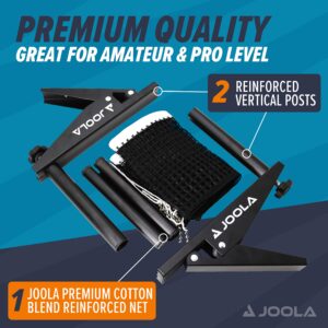 JOOLA Premium Inside Table Tennis Net and Post Set - Portable and Easy Setup 72" Regulation Size Ping Pong Spring Clamp Net, Black