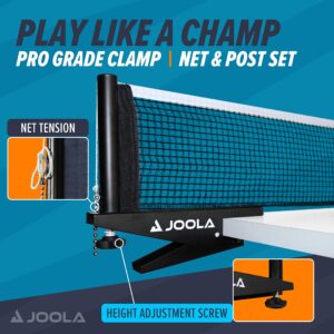 JOOLA Premium Inside Table Tennis Net and Post Set - Portable and Easy Setup 72" Regulation Size Ping Pong Spring Clamp Net, Black