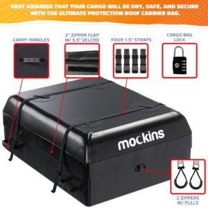 Mockins Anti Rust Roof Cargo Basket |64"x39"x6" Roof Rack Cargo Basket with 16 Cu Ft Waterproof Cargo Bag |250lb Roof Basket Cargo Carrier |Extendable Cargo Roof Rack Basket | Roof Rack Cargo Carrier