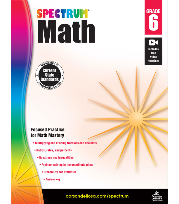 Spectrum | Math Workbook | Grade 6, Printable