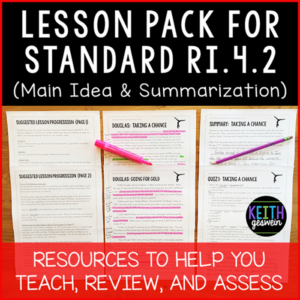 lesson pack for ri.4.2 (main idea and writing summaries)