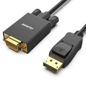 BENFEI DisplayPort to VGA 3 Feet Cable, Uni-Directional DP DisplayPort Computer to VGA Monitor Cable Male to Male Gold-Plated Cord Compatible with Lenovo, Dell, HP, ASUS and Other Brand