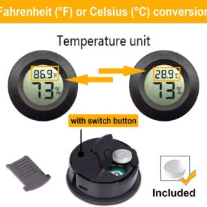 JEDEW 6-Pack Mini Digital Hygrometer Thermometer Gauge, Indoor Outdoor Temperature Humidity Meter for Greenhouse Humidors Incubators Reptile Terrarium Jars, Fahrenheit (℉) or Celsius(℃)