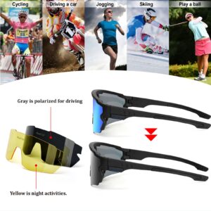 MooFee Polarized Sports Sunglasses Mens Womens Cycling Glasses,Bike Glasses Bicycle for Driving Cycling Running Fishing