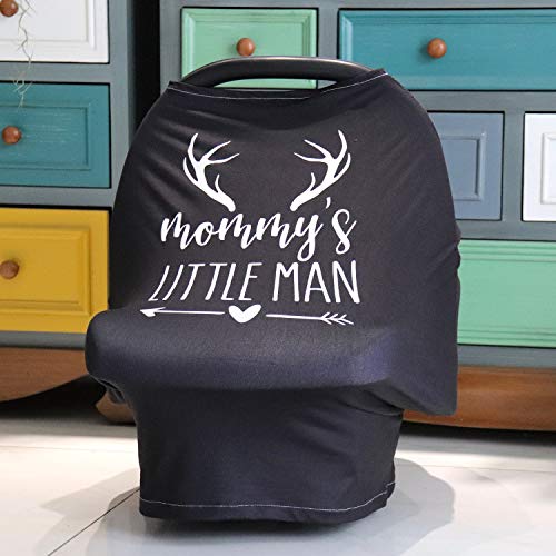 Little Jump Premium Soft, Stretchy Car Seat Cover for Girls and Boys - Stretchy Carseat Canopy, Nursing Cover, Grocery Cart Cover, High Chair Cover Shopping Cart Cover for Baby(Black)