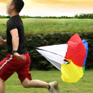 CZ-ING Multicolor Resistance Parachute - 43 inch Running Drag Chute with Adjustable Waist Strap for Kids Youth Power Speed Training