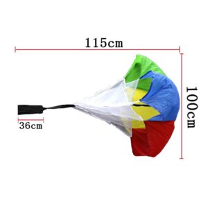 CZ-ING Multicolor Resistance Parachute - 43 inch Running Drag Chute with Adjustable Waist Strap for Kids Youth Power Speed Training