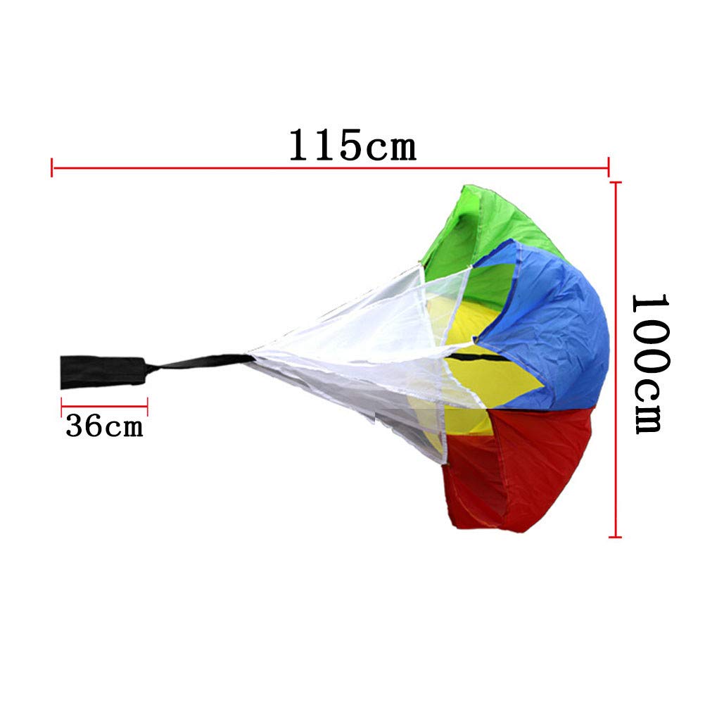 CZ-ING Multicolor Resistance Parachute - 43 inch Running Drag Chute with Adjustable Waist Strap for Kids Youth Power Speed Training