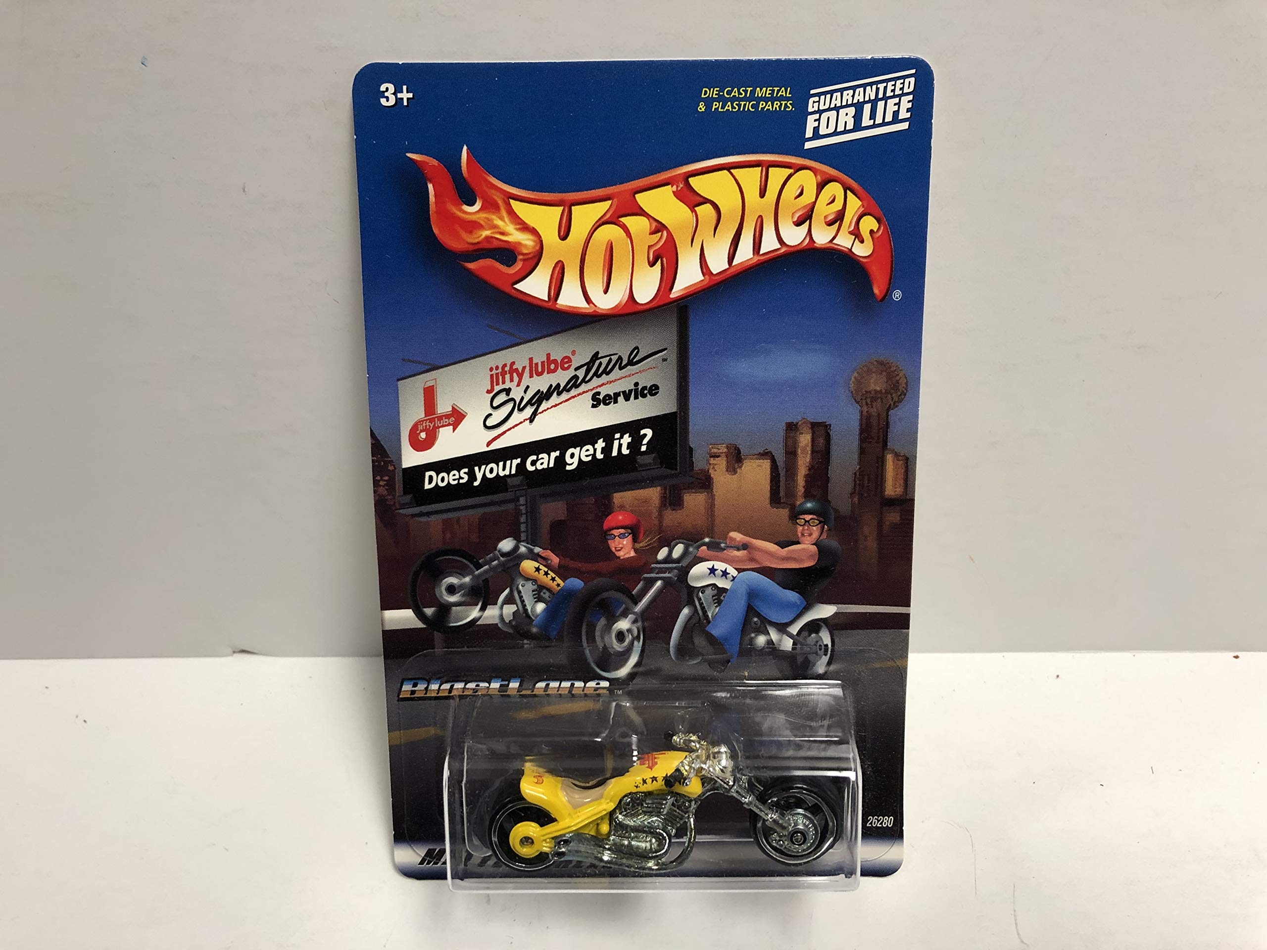 Blast Lane Motorcycle (yellow paint) JIFFY LUBE Hot Wheels special edition diecast 1/64 scale