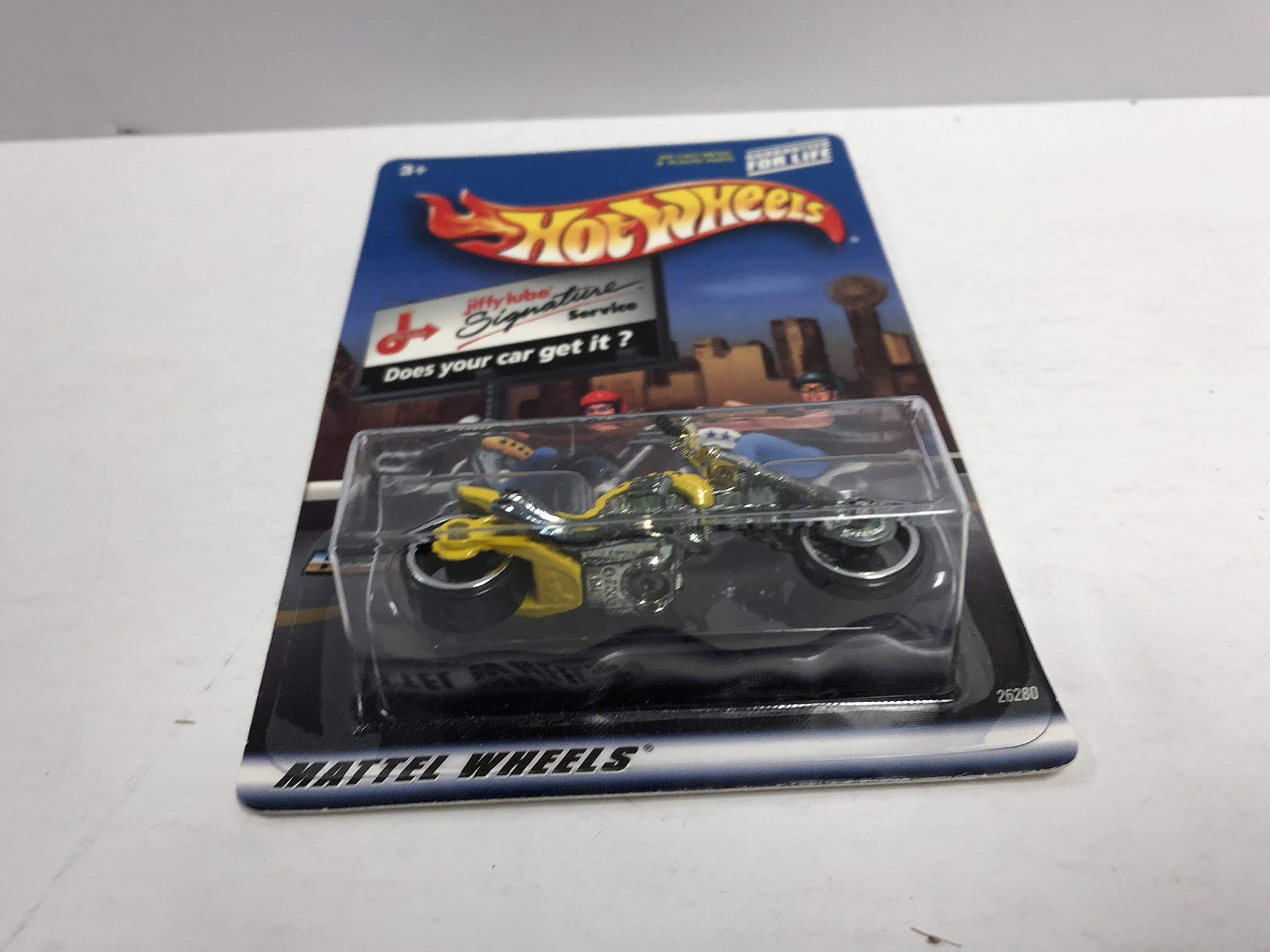 Blast Lane Motorcycle (yellow paint) JIFFY LUBE Hot Wheels special edition diecast 1/64 scale