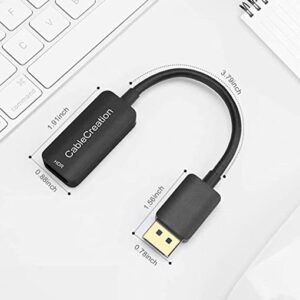 CableCreation Active DisplayPort to HDMI Adapter, DP to HDMI Adapter (Male to Female) 4K@60Hz HDR, Uni-Directional Display Port 1.4 to HDMI 4K Adapter Compatible for Desktop,TV,Monitor&More