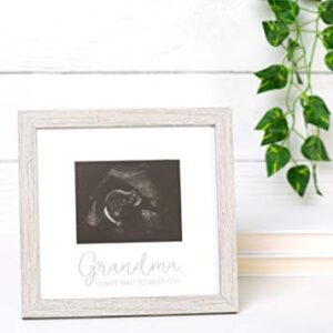 Kate & Milo Rustic Grandma Sonogram Picture Frame, Pregnancy Announcement, Ultrasound Baby Photo Frame, Gender-Neutral Baby Keepsake Frame, Tabletop And Wall Décor, 4x5 Photo Insert, Distressed Gray