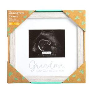 Kate & Milo Rustic Grandma Sonogram Picture Frame, Pregnancy Announcement, Ultrasound Baby Photo Frame, Gender-Neutral Baby Keepsake Frame, Tabletop And Wall Décor, 4x5 Photo Insert, Distressed Gray