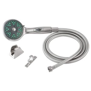 dura faucet premium rv handheld shower wand and hose kit - eco-friendly on/off switch (brushed satin nickel)